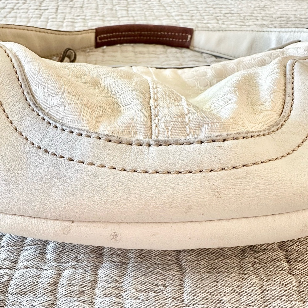 Y2K Coach 5357 Signature C Demi Baguette Mini Hobo Ivory Jacquard Shoulder Bag - Picture 13 of 15